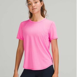 Lululemon High Neck Running and Training T-Shirt in Pow Pink Light